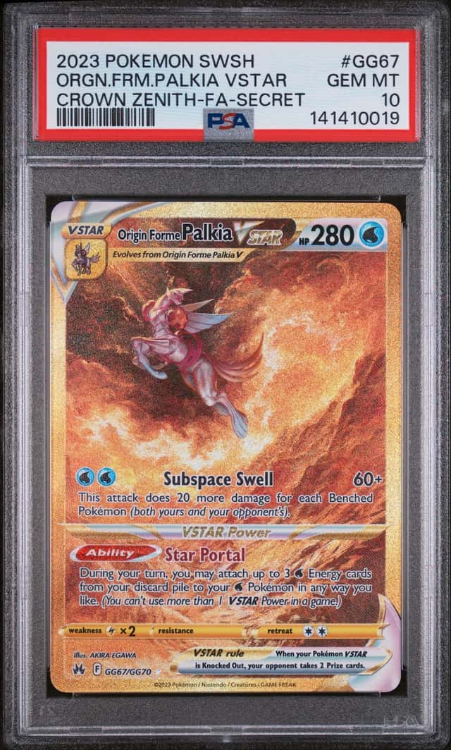 Pokemon Origin Forme Palkia Vstar Crown Zenith GG67/GG70 Secret Rare PSA 10