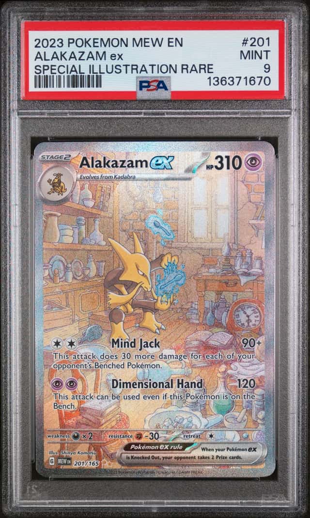 Pokemon 2023 Alakazam ex 201/165 Full Art Special Illustration Rare 151 PSA 9