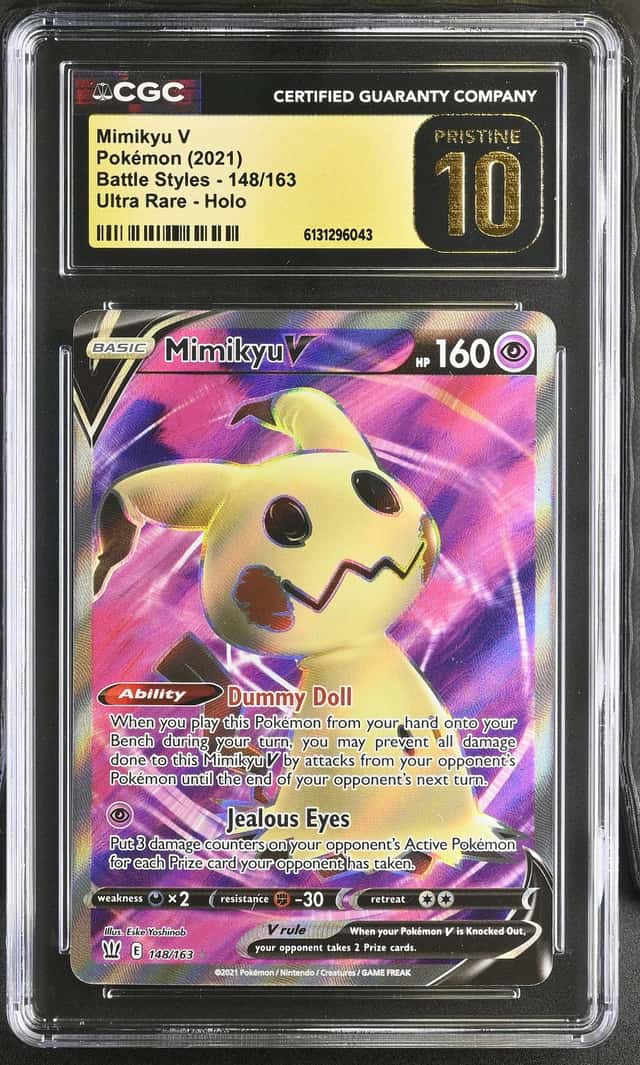 CGC Pristine 10 Mimikyu V Full Art Holo Ultra Rare 148/163 Battle Styles