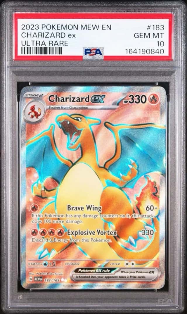 PSA 10 🔥🔥 2023 Pokémon MEW EN CHARIZARD ex ULTRA RARE FULL ART