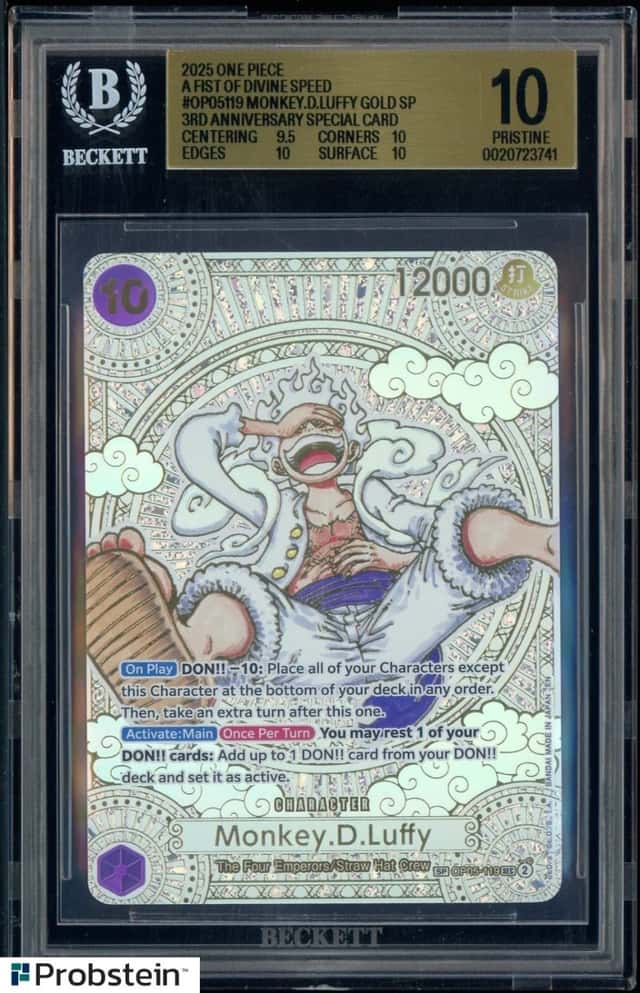 2025 One Piece 3rd Anniversary Special Monkey D Luffy Gold SP BGS 10 PRISTINE