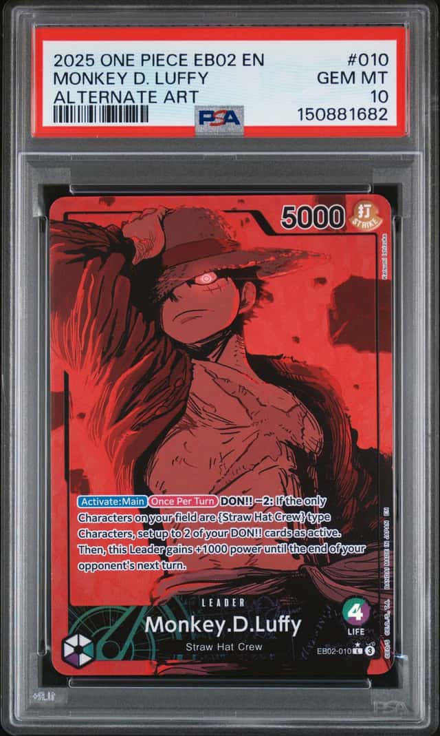 2025 One Piece EB02 JP Alternate Art #010 Monkey D. Luffy PSA 10 GEM MINT