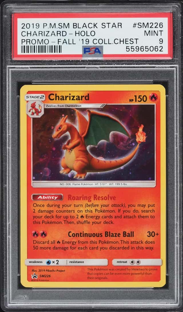 2019 Pokemon Sun & Moon Promo Fall Collector Chest Holo Charizard #SM226 PSA 9 MINT