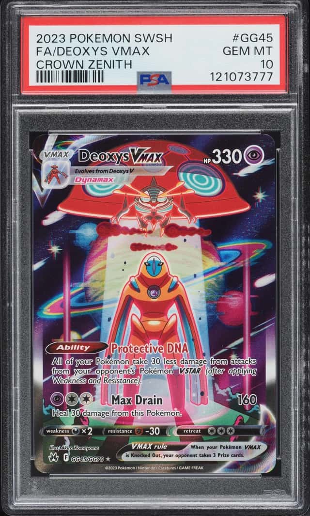 2023 Pokemon Sword & Shield Crown Zenith Full Art Deoxys VMAX #GG45 PSA 10 GEM MINT