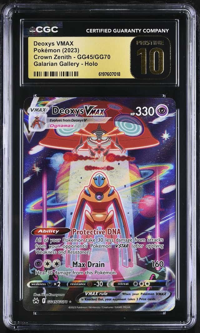 2023 Pokemon SWSH Crown Zenith Galarian Gallery Full Art Deoxys VMAX #GG45 CGC 10 PRISTINE