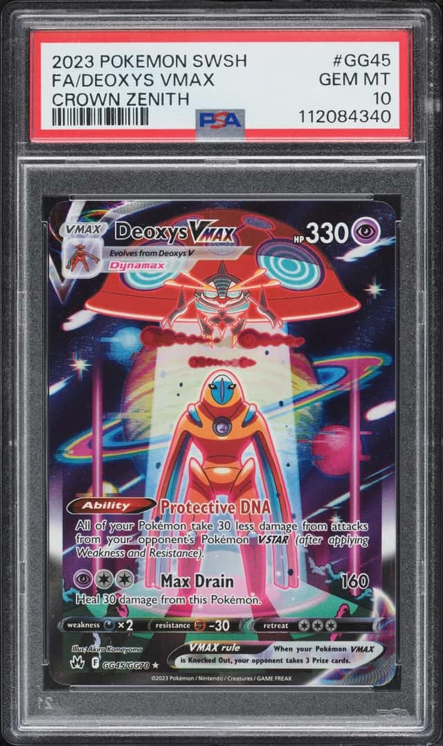 2023 Pokemon Sword & Shield Crown Zenith Full Art Deoxys VMAX #GG45 PSA 10 GEM MINT