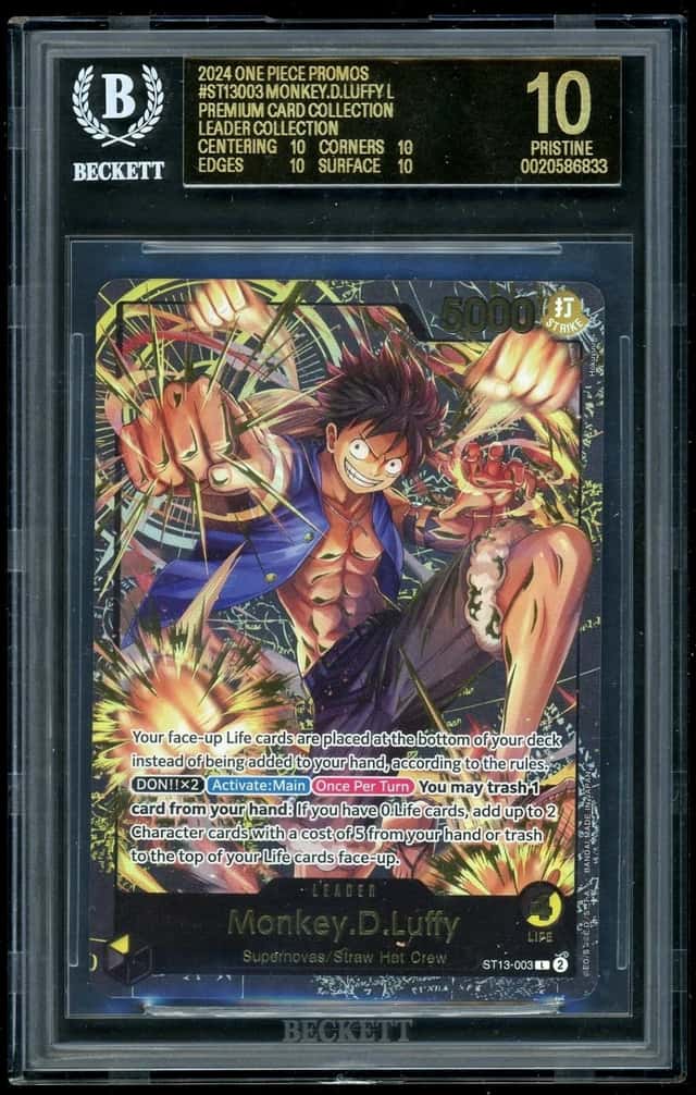 .2024 One Piece Monkey.D.Luffy L Prem Card Coll-Leader Promos BGS 10 Black Label