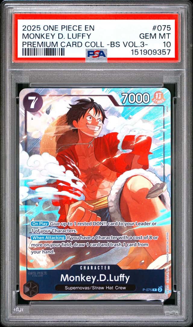Auction #18 2025 One Piece En Premium Card Coll BS Vol. 3 Monkey D. Luffy PSA 10