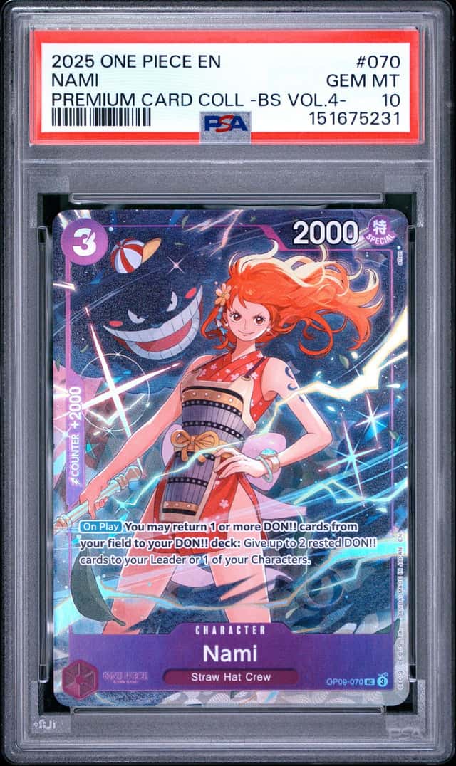 #8 2025 One Piece En Premium Card Coll BS Vol 4 #070 Nami PSA 10 GEM MINT