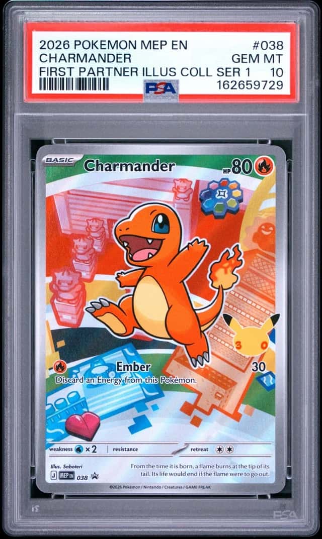 2026 POKEMON FIRST PARTNER ILLUSTRATION COLLECTION SERIES 1 CHARMANDER PSA 10