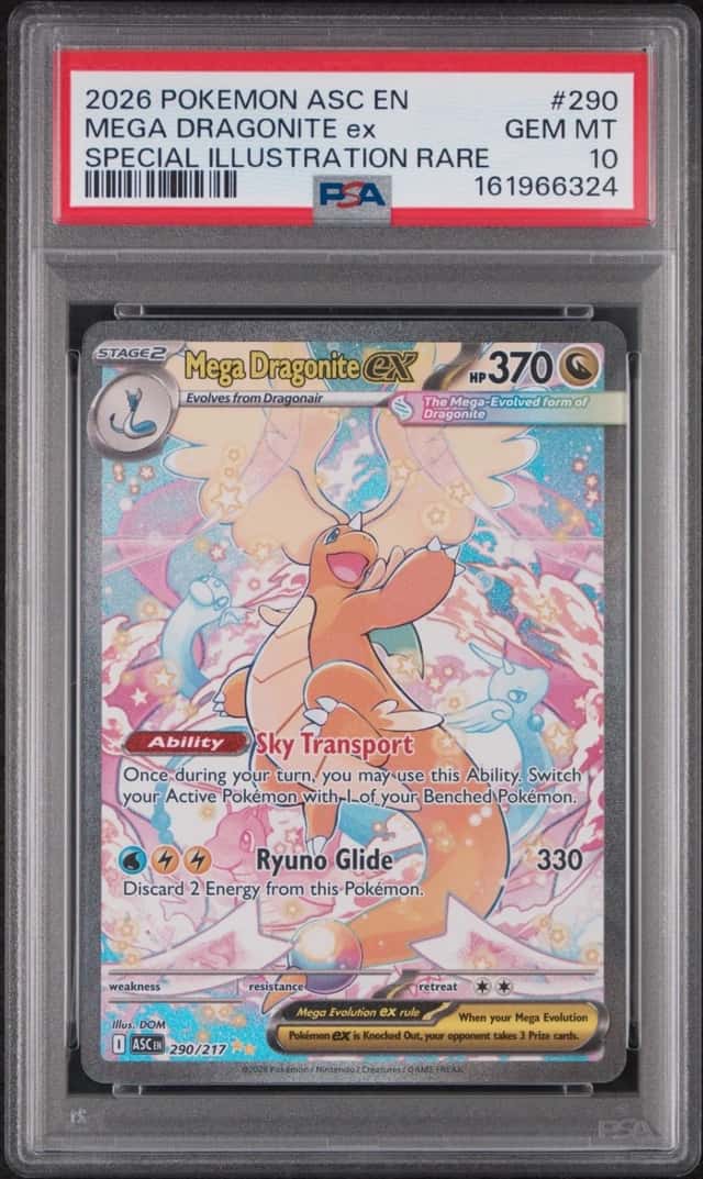 2026 POKEMON ASCENDED HEROES SPECIAL ILLUSTRATION RARE MEGA DRAGONITE EX PSA 10