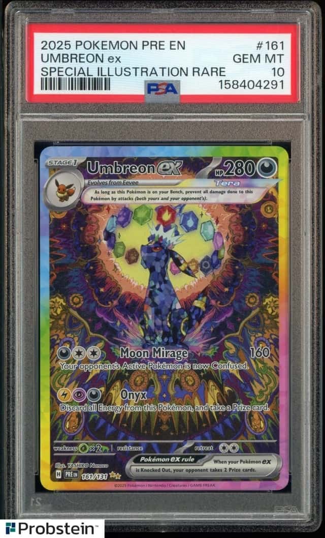 2025 Pokemon PRE EN Special Illustration Rare #161 Umbreon ex PSA 10