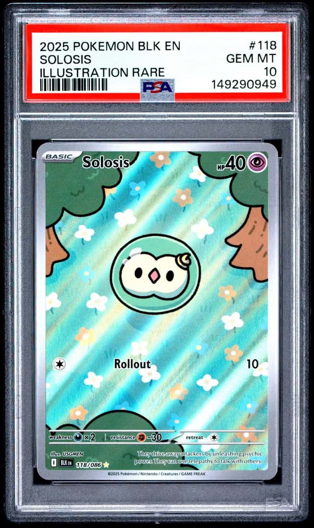 2025 Pokemon BLK EN Illustration Rare #118 Solosis PSA 10 GEM MINT