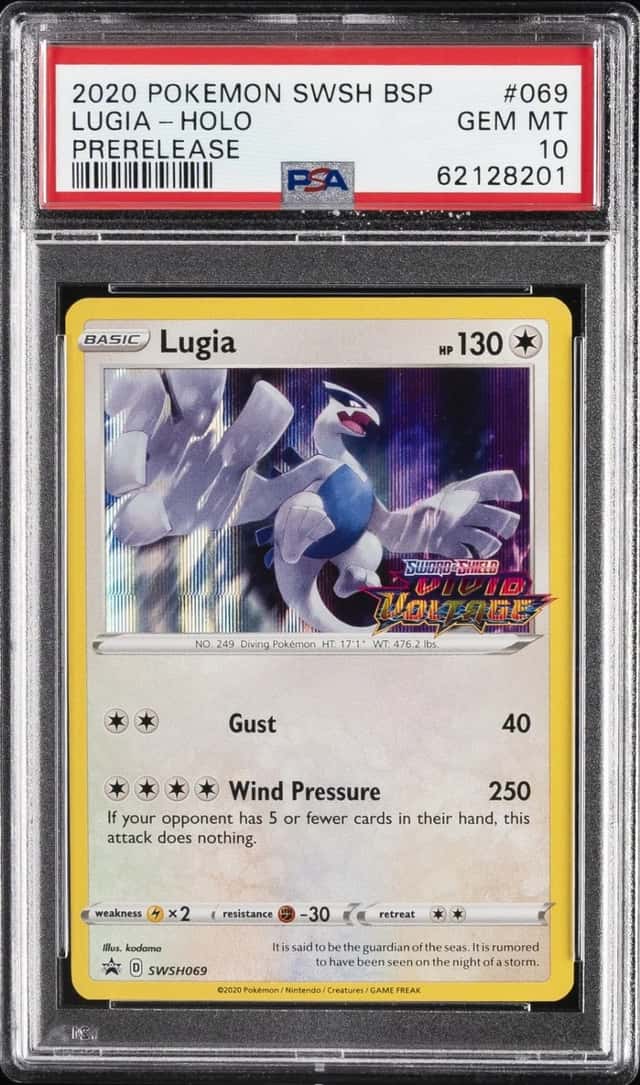 2020 POKEMON SWSH BLACK STAR PROMO PRERELEASE #069 LUGIA-HOLO PSA 10
