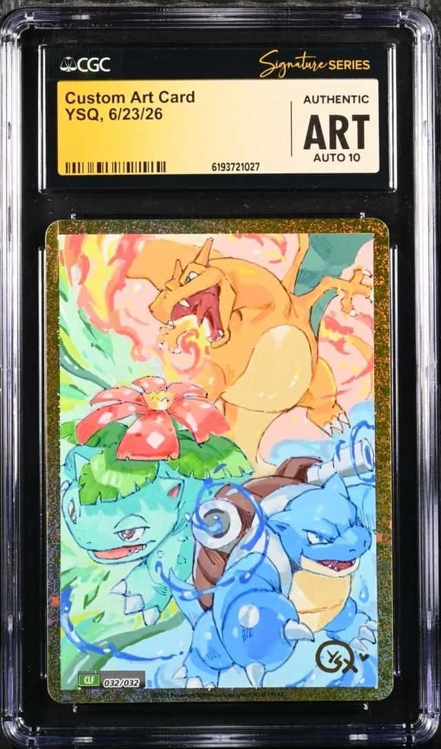 Pokemon 2023 Custom Art Card Charizard Sketch YSQ Signed CGC ART AUTO 10