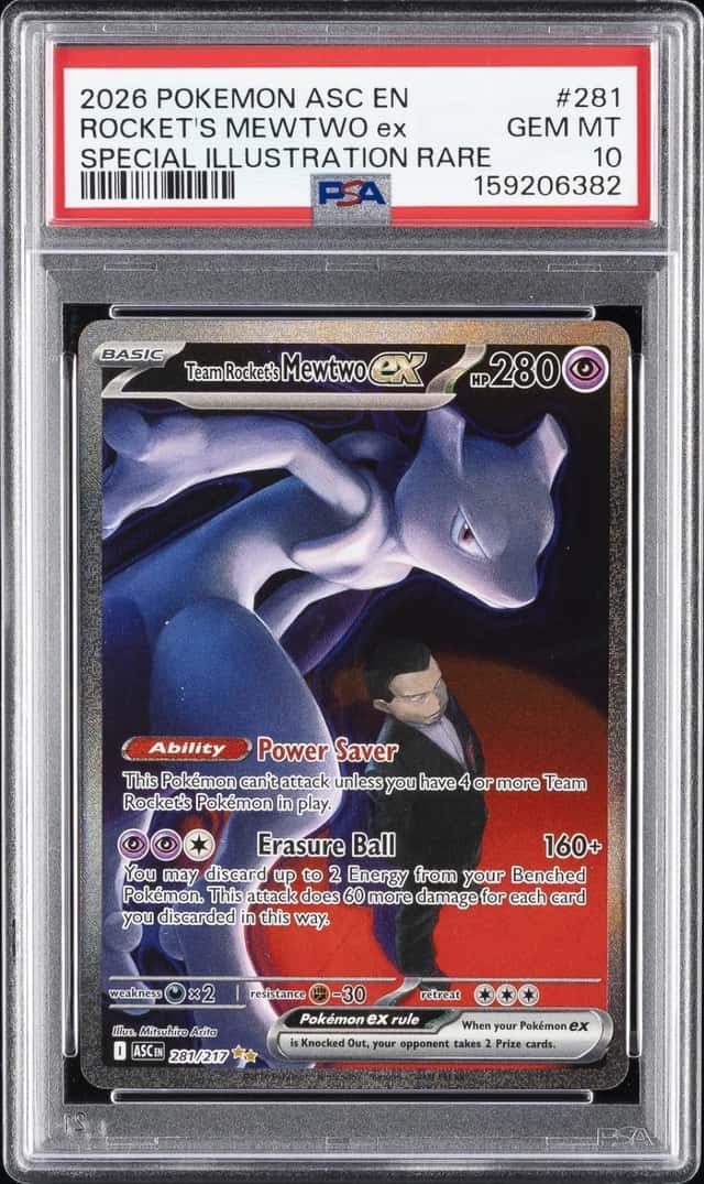2026 POKEMON ASCENDED HEROES SPECIAL ILLUSTRATION TEAM ROCKET'S MEWTWO EX PSA 10