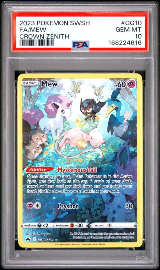 2023 POKEMON SWORD & SHIELD CROWN ZENITH #GG10 FULL ART/MEW PSA 10