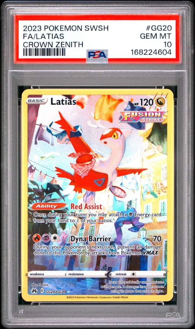 2023 POKEMON SWORD & SHIELD CROWN ZENITH #GG20 FULL ART/LATIAS PSA 10