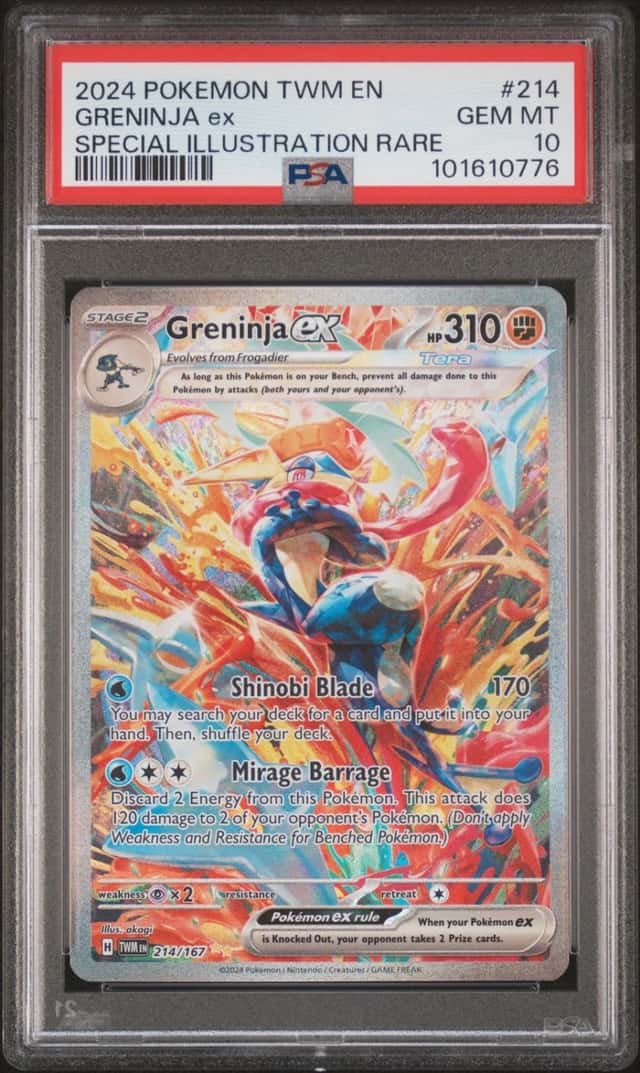 Pokemon Greninja ex Twilight Masquerade 214/167 Special Illustration Rare PSA 10