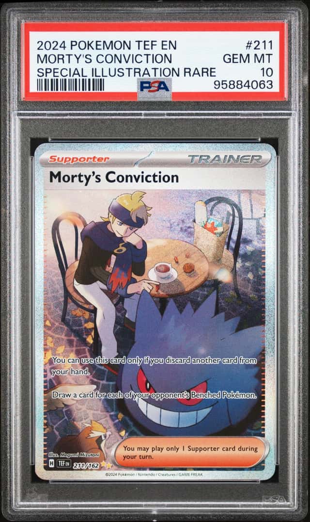 Pokemon Morty's Conviction Temporal Forces 211 Special Illustration Rare PSA 10
