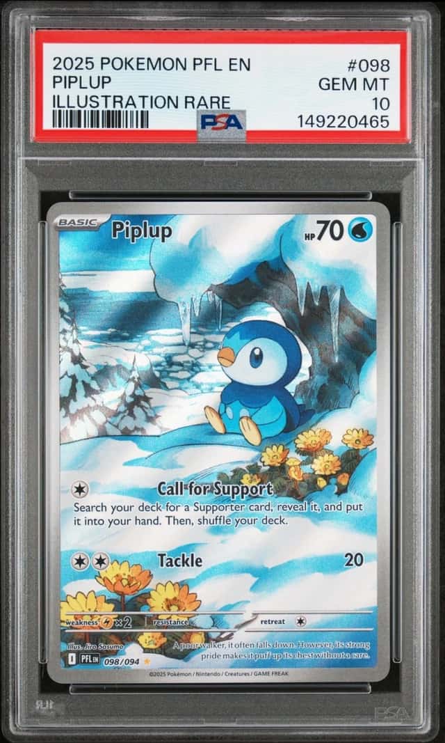 Pokemon Piplup Phantasmal Flames 098/094 Illustration Rare PSA 10 Gem Mint