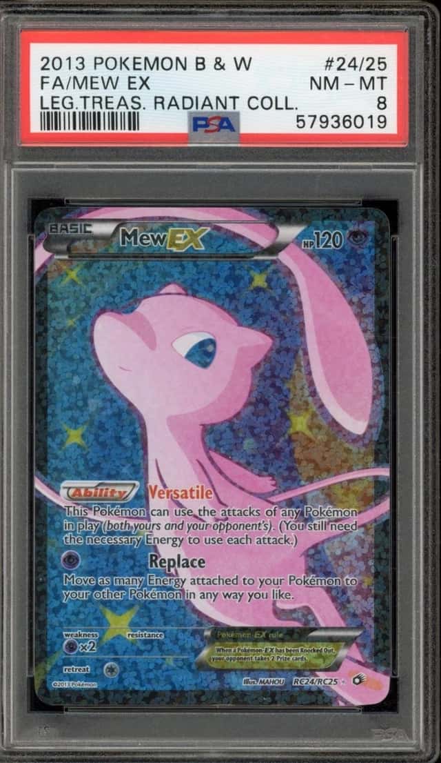 Pokemon Mew EX Legendary Treasures Radiant Coll. Full Art RC24/RC25 PSA 8