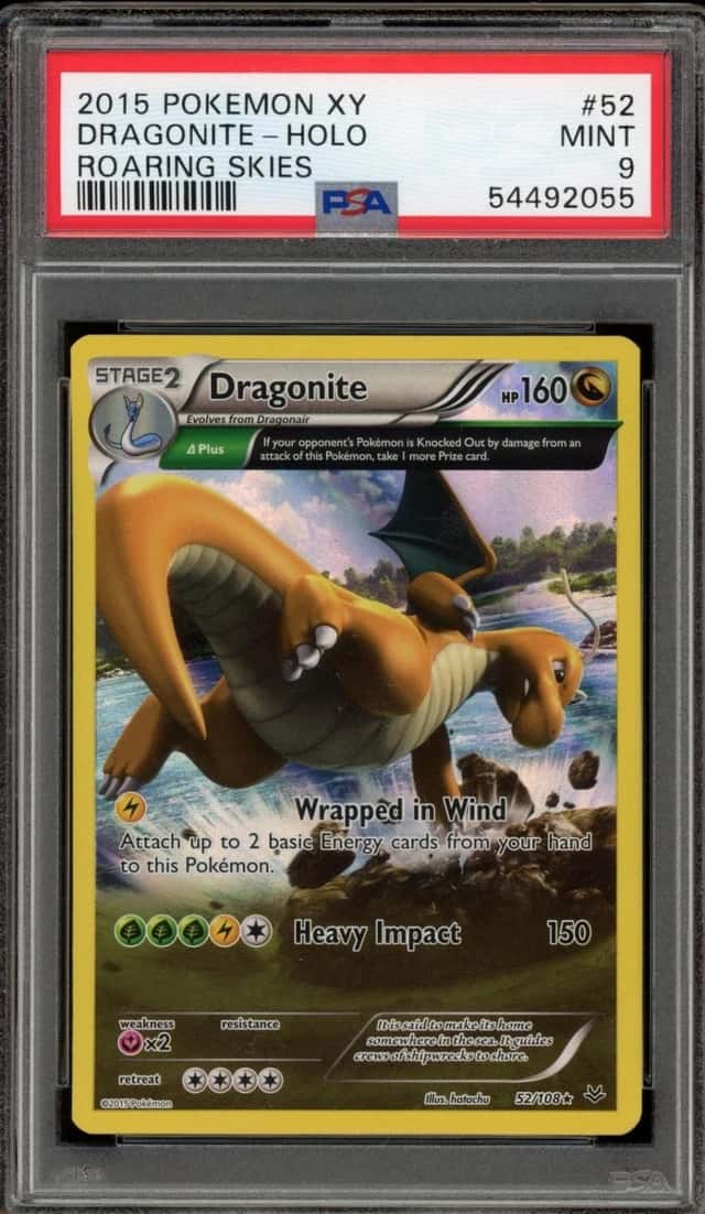Pokemon Dragonite Holo XY Roaring Skies 52/108 PSA 9 Mint