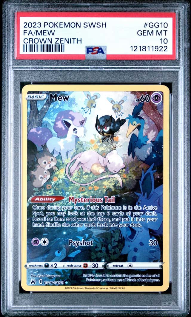 Pokemon Mew Sword Shield Crown Zenith Full Art GG10/GG70 PSA 10 Gem Mint