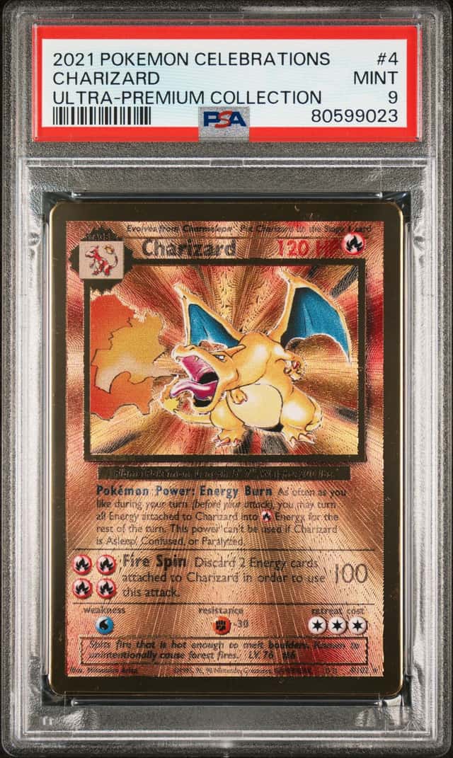 2021 Pokemon Celebrations Classic UPC Gold Metal #4 Charizard PSA 9 MINT