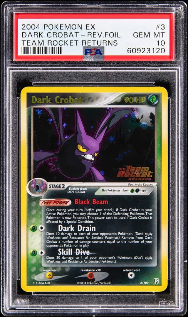 2004 Pokemon EX Team Rocket Returns Reverse Foil #3 Dark Crobat - PSA GEM MT 10