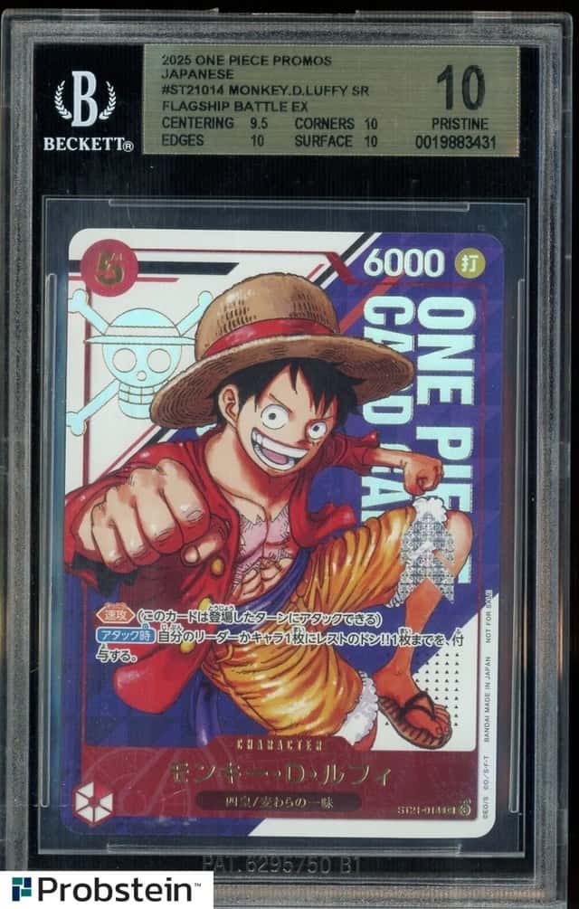 2025 One Piece Promos Japanese ST21014 Monkey D. Luffy Flagship Battle BGS 10