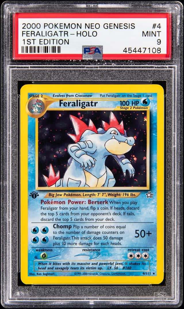 2000 Pokemon Neo Genesis 1st Edition Holo #4 Feraligatr - PSA MINT 9