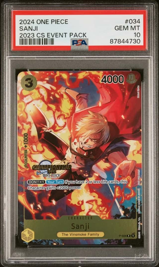 2024 ONE PIECE CHAMPIONSHIP 2023 EVENT PACK #034 SANJI PSA 10
