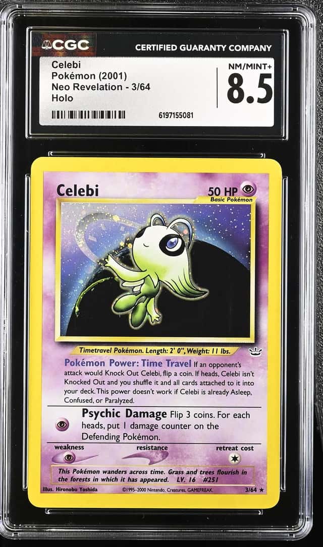 2001 Pokemon Neo Revelation Holo Celebi #3 CGC 8.5 NM-MT+