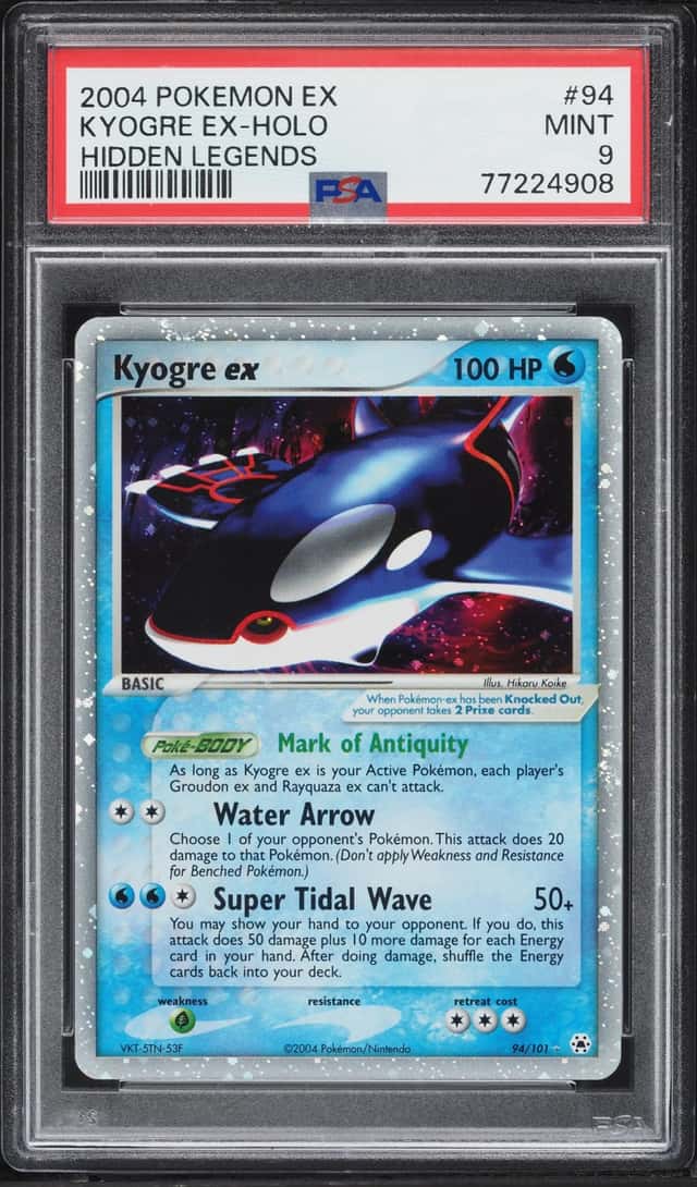 2004 Pokemon EX Hidden Legends Holo Kyogre Ex #94 PSA 9 MINT