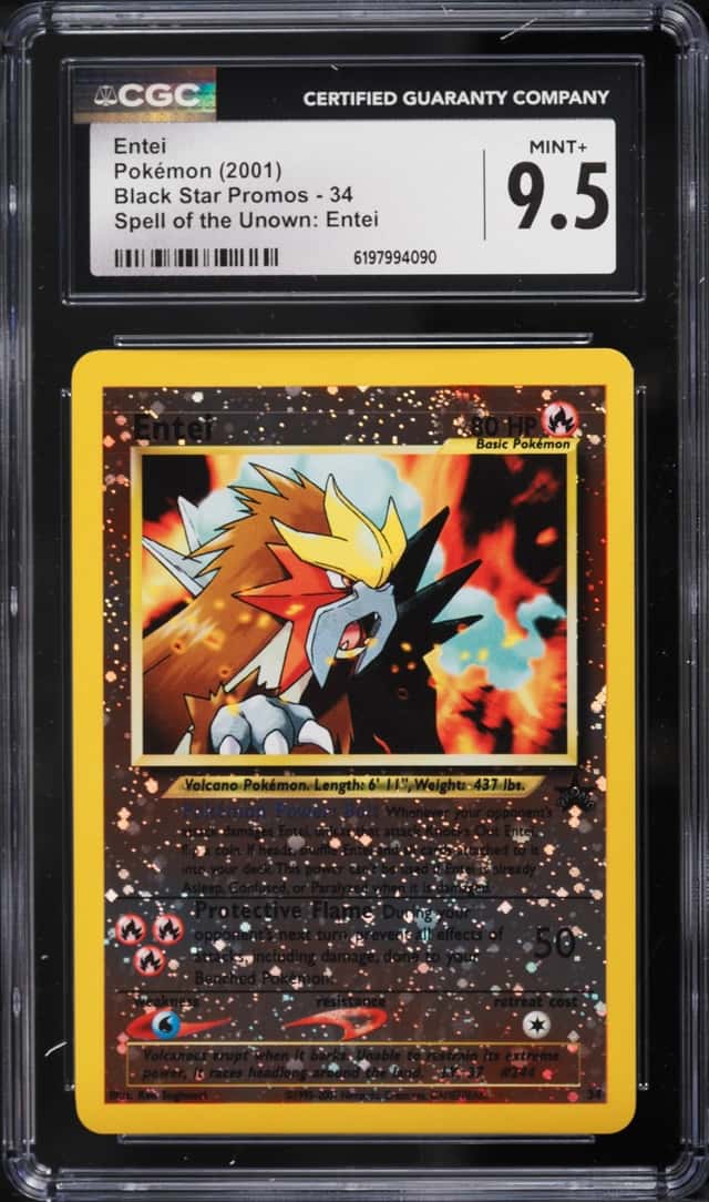 2001 Pokemon Movie 3 Promo Reverse Holo Entei #34 CGC 9.5 MINT+