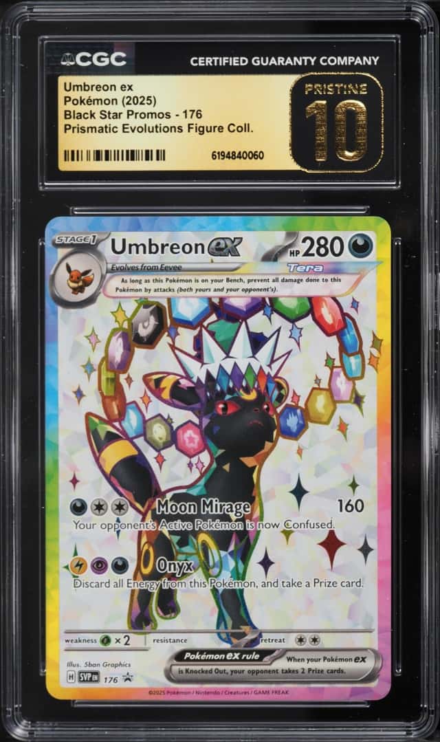 2025 Pokemon SV Promo Prismatic Evolutions Premium Figure Full Art Umbreon EX CGC 10 PRISTINE