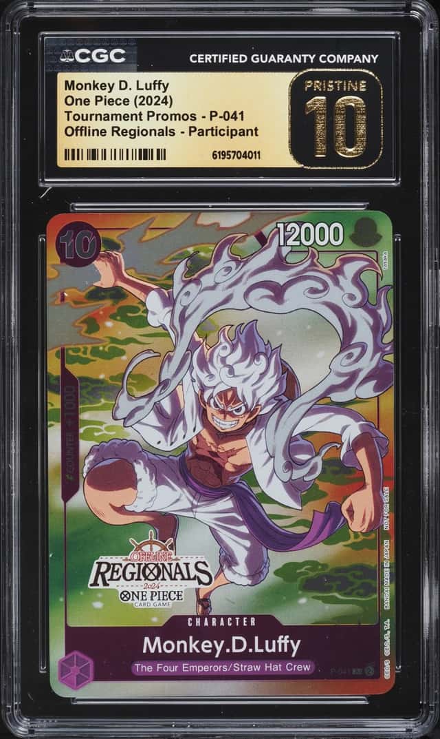 2024 One Piece Tournament Promo Offline Regionals Monkey D. Luffy #P-041 CGC 10 PRISTINE