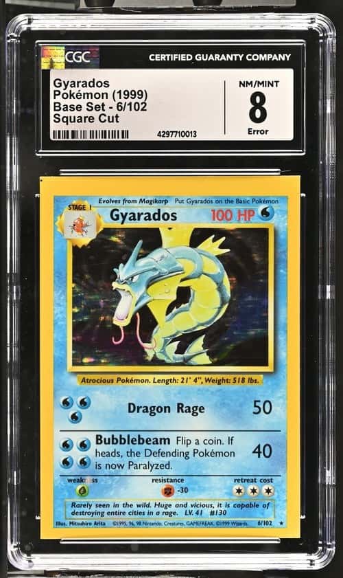 1999 Pokemon Base Set Holo Error Gyarados #6 CGC 8 NM-MT