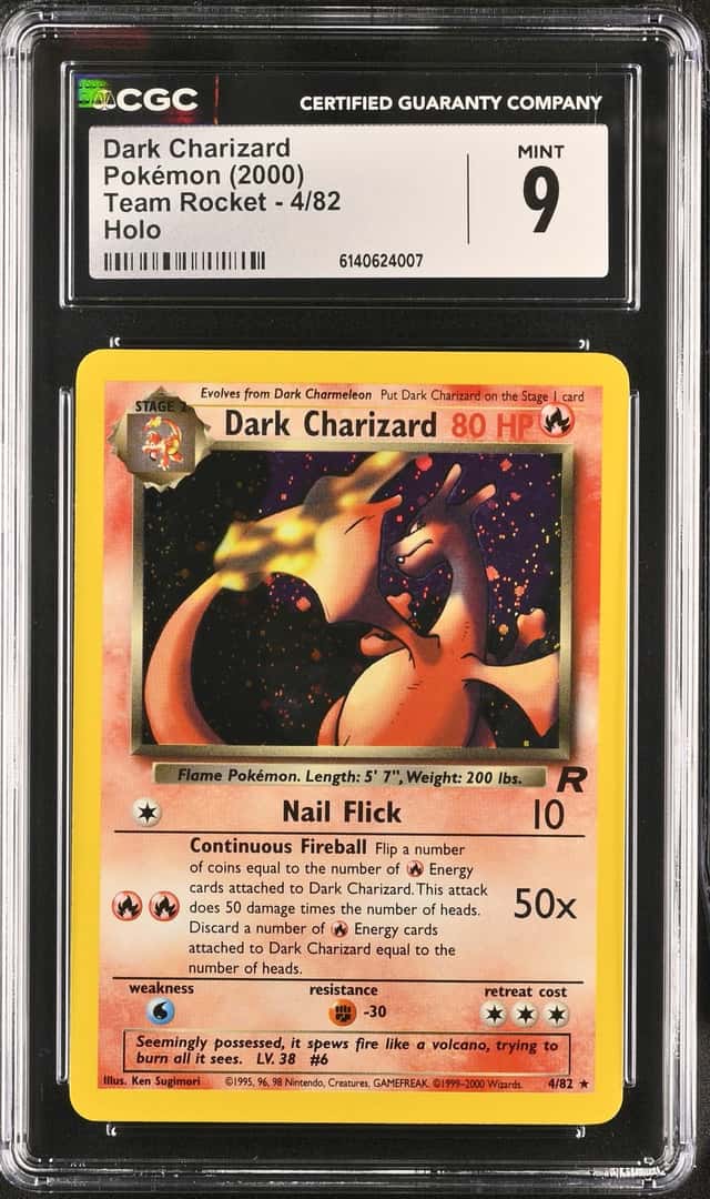 2000 Pokemon Team Rocket Holo Dark Charizard #4 CGC 9 MINT