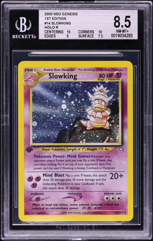 2000 Pokemon Neo Genesis 1st Edition Holo Slowking #14 BGS 8.5 NM-MT+
