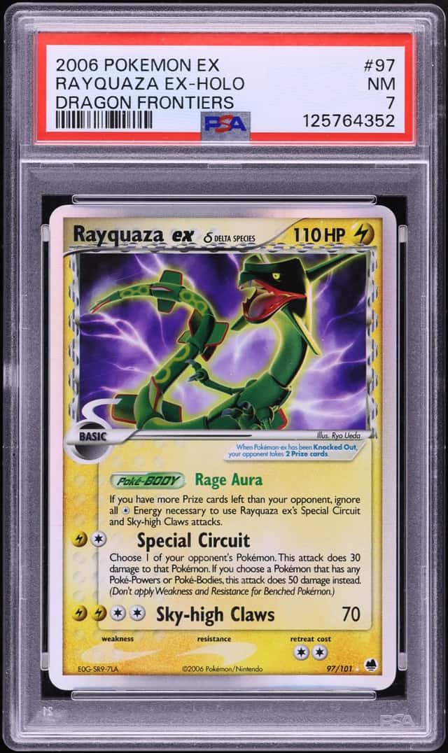 2006 Pokemon EX Dragon Frontiers Holo Rayquaza Ex #97 PSA 7 NRMT