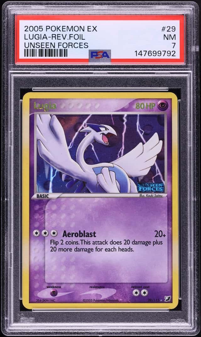2005 Pokemon EX Unseen Forces Reverse Holo Lugia #29 PSA 7 NRMT
