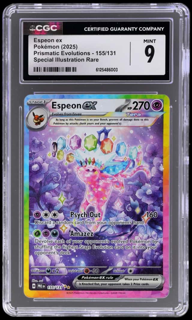 2025 Pokemon Scarlet and Violet Prismatic Evolutions Special Illustration Rare Espeon Ex #155