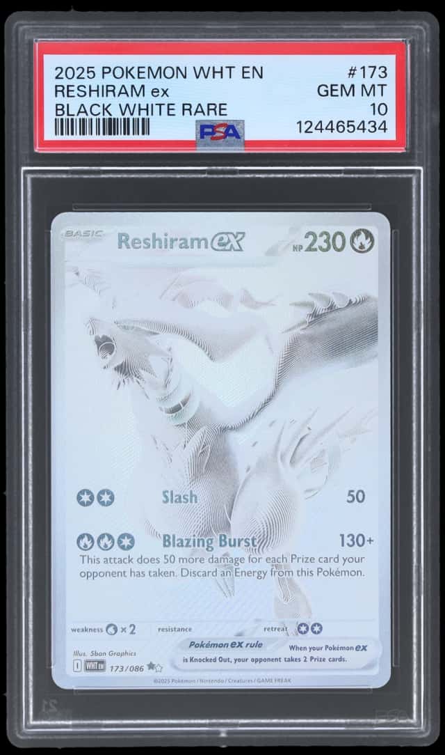 2025 Pokemon Scarlet and Violet White Flare Black White Rare Reshiram Ex #173