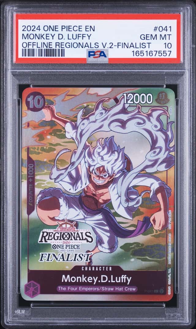 2024 One Piece EN Offline Regionals V2. Finalist #041 Monkey D Luffy PSA 10