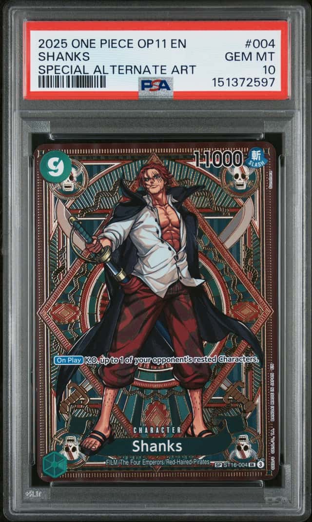 2025 One Piece OP11 EN Special Alternate Art #004 Shanks PSA 10 GEM MINT