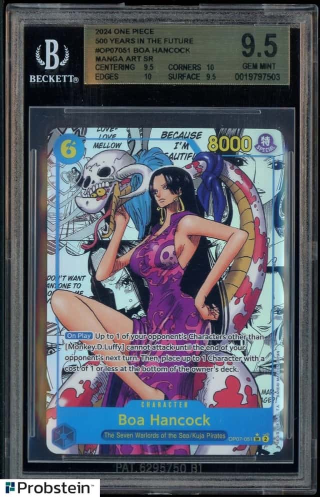 2024 One Piece English OP07-051 Boa Hancock Manga Alt Art BGS 9.5 GEM MINT