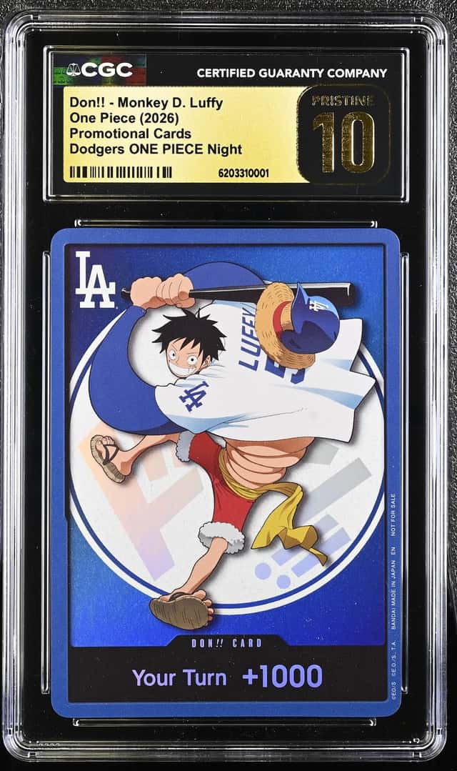 2026 One Piece X Los Angeles Dodgers Monkey D Luffy Don Card CGC 10 Pristine