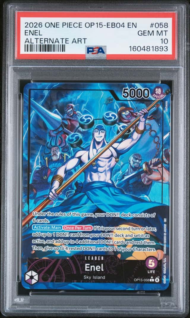 2026 One Piece Adventure on Kami's Island Enel Alternate Art #OP15-058 PSA 10